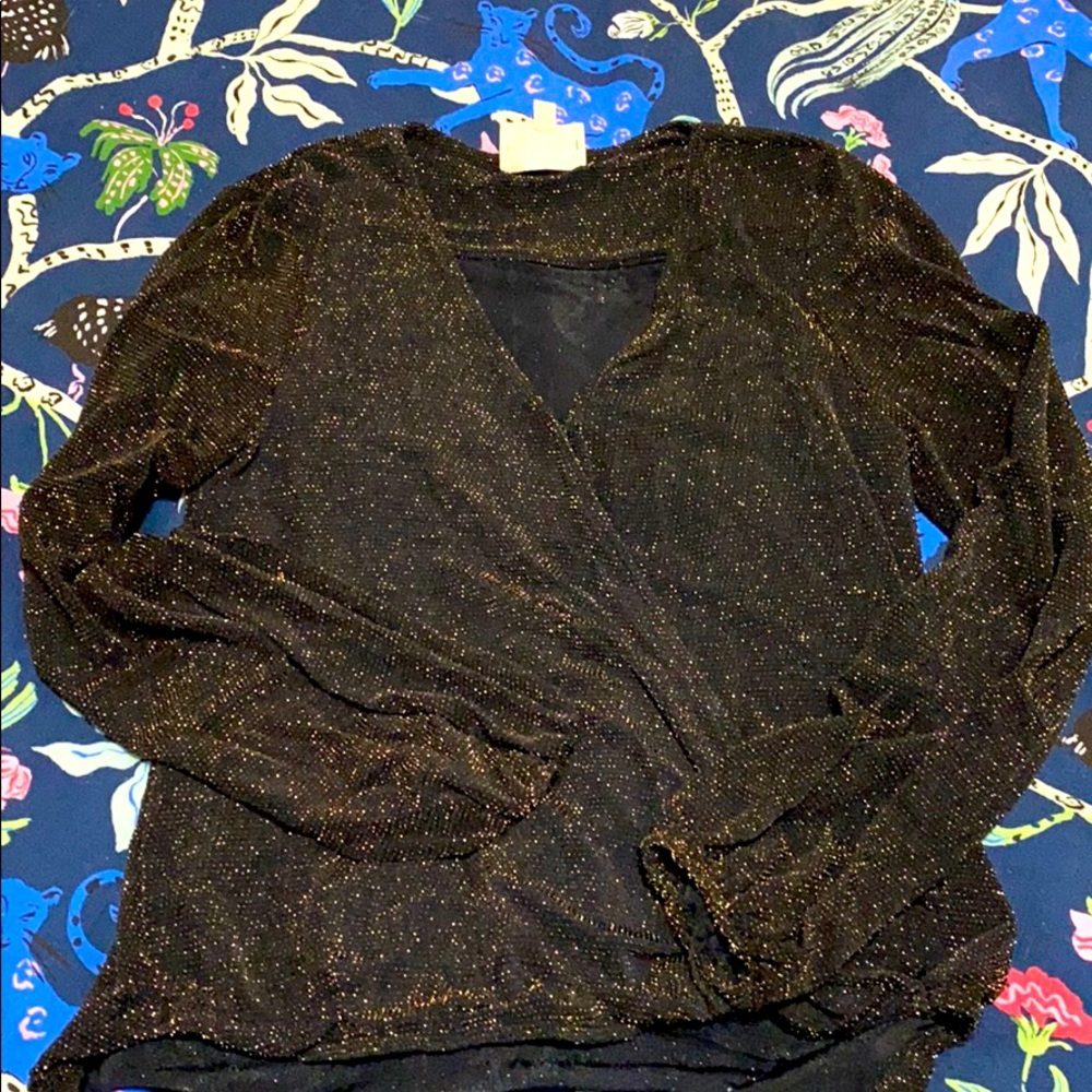 Anthropologie sparkly longsleeve top size xs